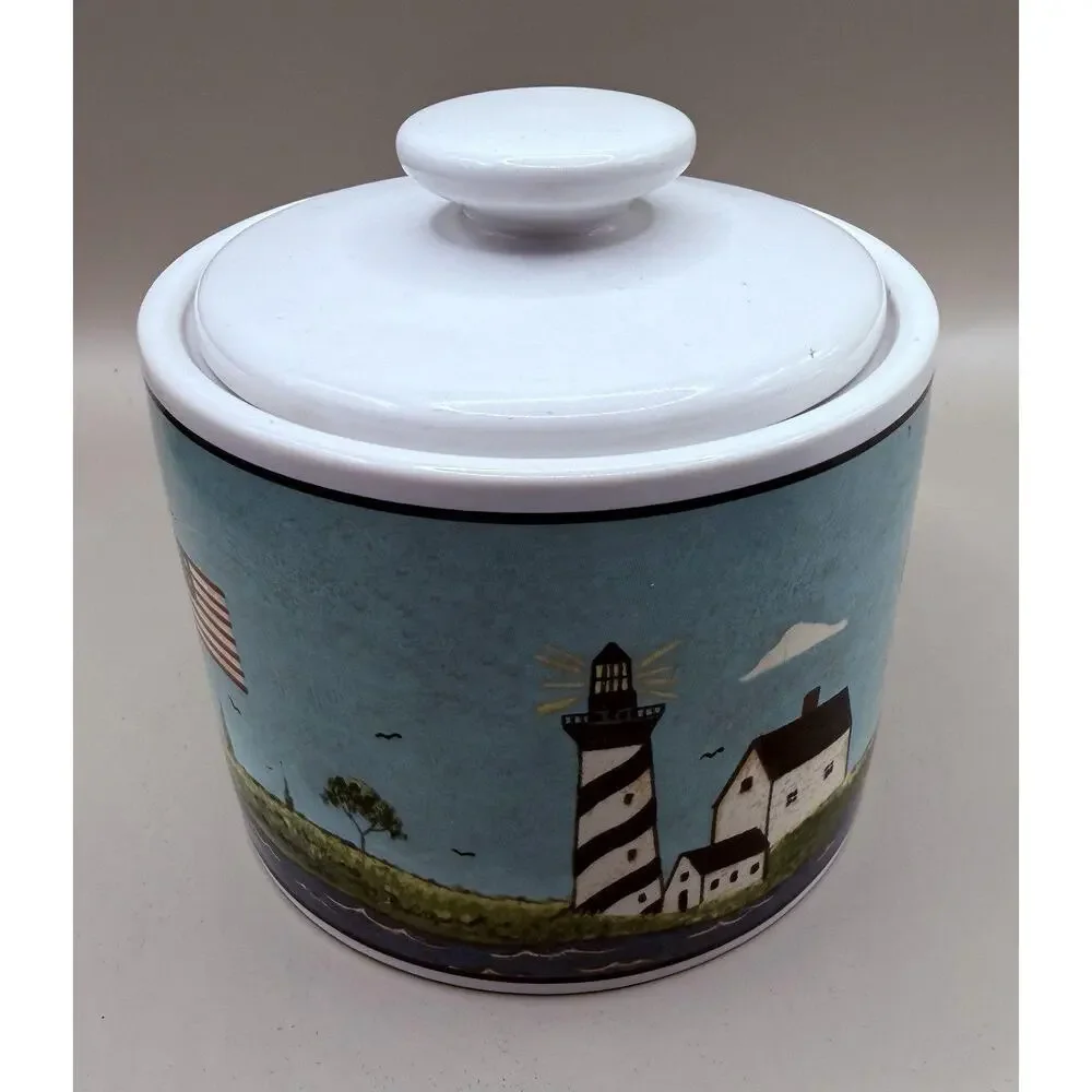Warren Kimble Coastal Breeze Cream Pitcher and Sugar Bowl with Lid